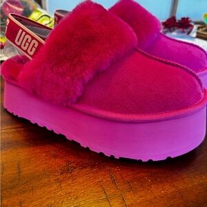 UGG Fuzzy Pink Platform Sandals